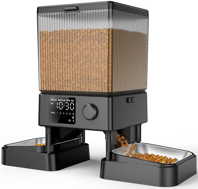 oneisall Automatic Cat Feeder for 2 Cats, 20 Cups/5L Automatic Cat Food Dispenser for Small Pets Indoor, Timed Cat Feeder for Dry Food — image 1