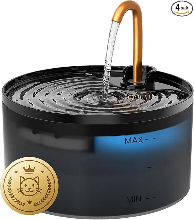 Cat Water Fountain, 71oz/2.1L Cat Fountain for Drinking with Copper Faucet, MISFANS-Designed Pump & Filter, Plastic Automatic Pet Water Fountain Bowl & Dispenser with 3-Pack Replaceable Filters product image