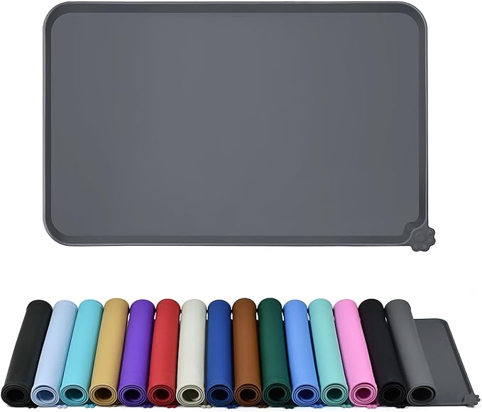Reopet Waterproof Pet Feeding Mat, Non-Slip Silicone Placemats for Dog Cat Food and Water Bowl, High Raised Edges to Prevent Spills and Protect Floors — image 1