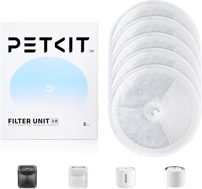 PETKIT Upgraded Filter Units 3.0 for PETKIT Pet Water Fountains Eversweet 2S/3/3 Pro,Eversweet Solo/Solo2/Solo SE & CYBERTAIL, Replacement Filters (5 pcs) — image 1