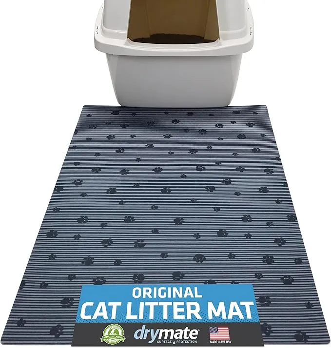 Drymate Cat Litter Box Mat, Litter Trapping Mat, Waterproof, Urine-Proof, Absorbent, Machine Washable, Soft on Paws, Contains Mess, Protects Floors, Kitten Supplies, Gray, 20x28 product image