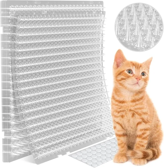 Petfolio 12 Pack Scat Mat for Cats - 16 x 13 Inch Cat Spike Mat with 1 Inch Spike is A Perfect Pet Training Mat Device for Cat Repellent Indoor & Outdoor to Deter Cats & Other Animals for All Seasons product image