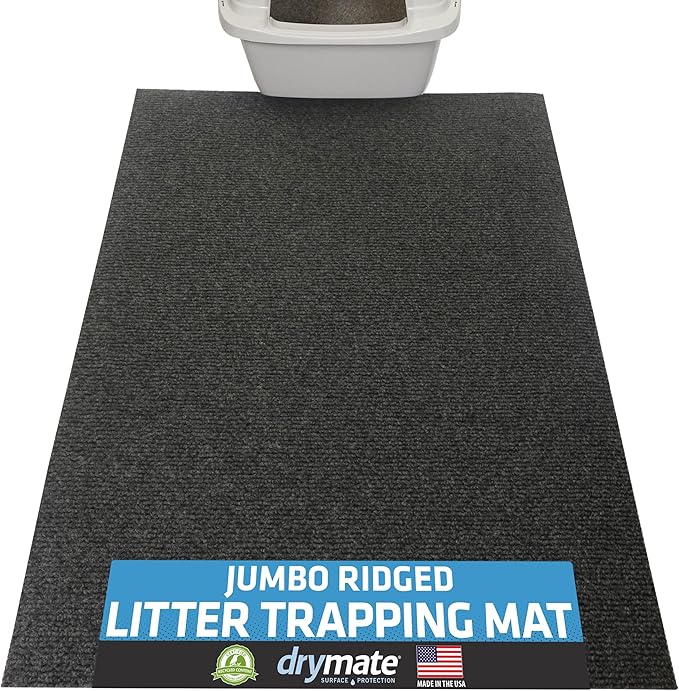 Drymate Cat Litter Box Mat, Litter Trapping Mat, Waterproof, Urine-Proof, Absorbent, Machine Washable, Soft on Paws, Contains Mess, Protects Floors, Kitten Supplies, Charcoal, 30x45 Jumbo XXL — image 1