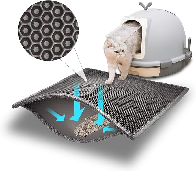 Pieviev Cat Litter Mat Double Layer Waterproof Urine Proof Trapping Mat 1 Pack (Gray, 24x15 Inch (Pack of 1)) — image 1