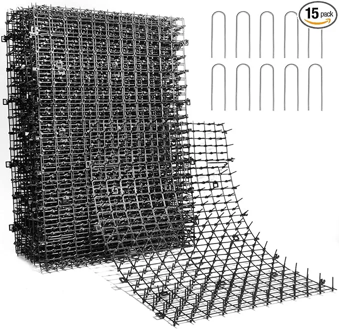 POMEAT 15 PCS Cat Scat Mat with Spikes 16 x 12'' Cat Deterrent Outdoor Scat Mats for Cats and Dogs Cat Spikes for Garden Fence Indoor Furniture Cat Deterrent Mat with 10 Staples product image