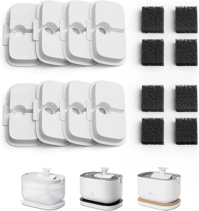 PETLIBRO Replacement Filters for Dockstream Cat Water Fountain PLWF106/PLWF116/PLWF115/PLWF105/PLWF005, 4 Months Set of Replacement Filters for Ultra Quiet Cat Fountain, 8 Count for Pet Water Fountain product image