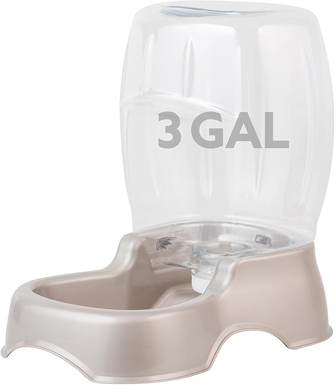 Petmate Pet Cafe Cat and Dog Water Dispenser - Water Bowl for Cats and Dogs, USA Made, 3 GAL, Pearl Tan — image 1