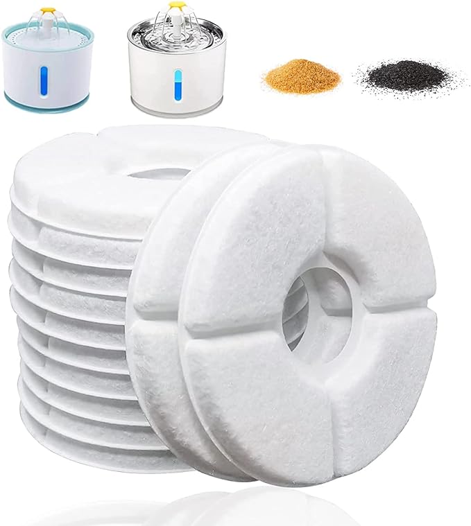 4/12/16 Pack Cat Water Fountain Filters, Cirfifth Triple Filtration System Pet Cat Fountain Filter Replacement for 84oz/2.5L Automatic Cat Fountain (12 Pack) — image 1