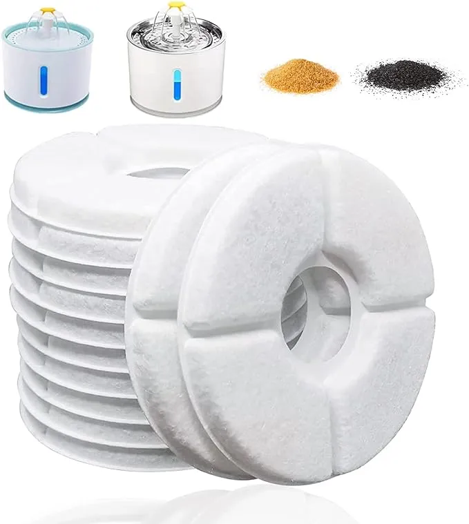 4/12/16 Pack Cat Water Fountain Filters, Cirfifth Triple Filtration System Pet Cat Fountain Filter Replacement for 84oz/2.5L Automatic Cat Fountain (12 Pack) product image