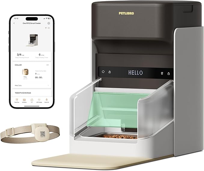 PETLIBRO RFID Automatic Cat Feeder, Collar Tag-Activated Personalized Meals, 5G&2.4G Wi-Fi Programmable Cat Food Dispenser with Cats Recognition & Diet Tracking for Multi-Pet Homes and Different Diets — image 1