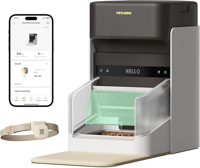 PETLIBRO RFID Automatic Cat Feeder, Collar Tag-Activated Personalized Meals, 5G&2.4G Wi-Fi Programmable Cat Food Dispenser with Cats Recognition & Diet Tracking for Multi-Pet Homes and Different Diets product image