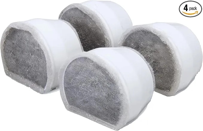 PetSafe Drinkwell Avalon & Pagoda Fountain Activated Carbon Filters - Better Hydration Choice - Long-Lasting Purity - Odor-Free Drinking - Universal Filter Replacement - 4 Pack product image