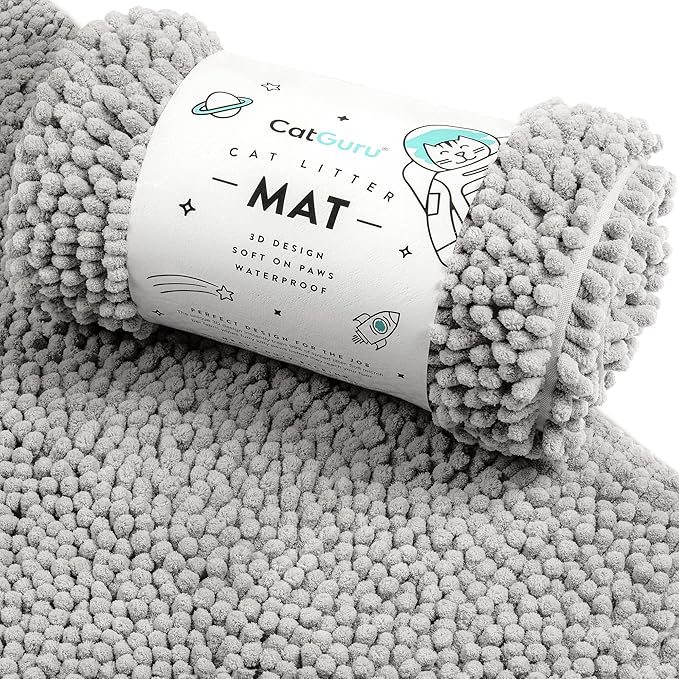 CatGuru Cat Litter Mat, Medium, Extra Large, XXL, Waterproof Litter Box Mat, Non Slip Kitty Litter Mat, Machine Washable Litter Trapping Mat, Soft Litter Tray, Cat Stuff (XL, Gray/Heavy-Duty) — image 1