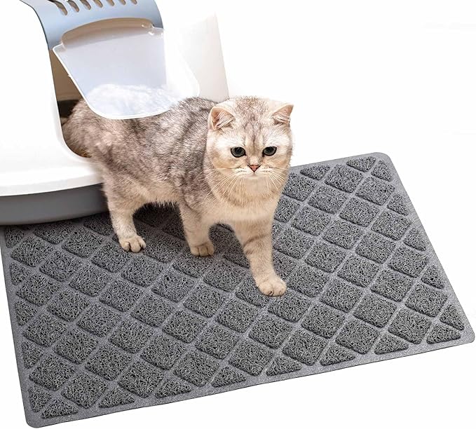 BOOMIBOO Cat Litter Mat Litter Box Mat，Litter Trapping Mat Premium Durable PVC Pad, 23 x 14 Inches, Easy to Clean，Non-Slip，Urine Waterproof — image 1