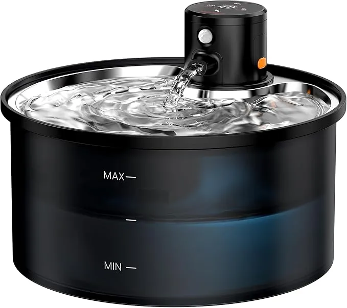Wireless Cat Water Fountain Cordless: Battery Operated Cat Fountain - 108oz/3.2L Automatic Pet Water Dispenser Rechargeable Drinking Fountains for Cats Indoor with Motion Sensor Multiple Cats and Dogs product image