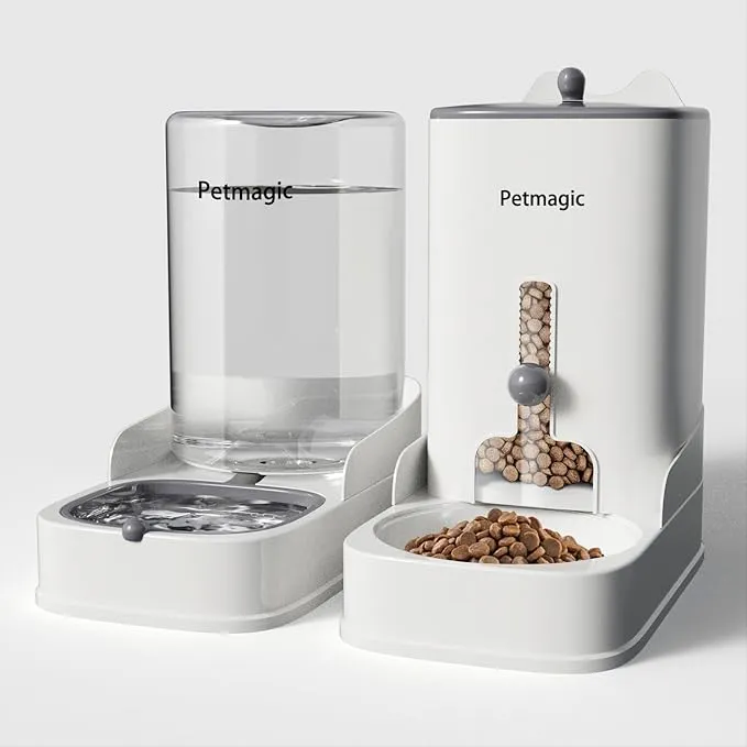 Gravity cat Feeder by Petmagic is a 3.6L Large-Capacity cat Food and Water Bowl Set. This Two-piece Set is Suitable for pet Feeding, Including Small and Medium-Sized Dogs, Kittens. product image