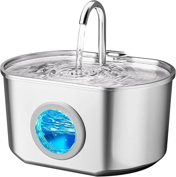 Cat Water Fountain Stainless Steel: 73oz/2.2L Cat Fountain for Drinking- Pet Water Fountain Inside - Automatic Dog Watering Dispenser Bowl - Pet Feeding & Watering Supplies product image