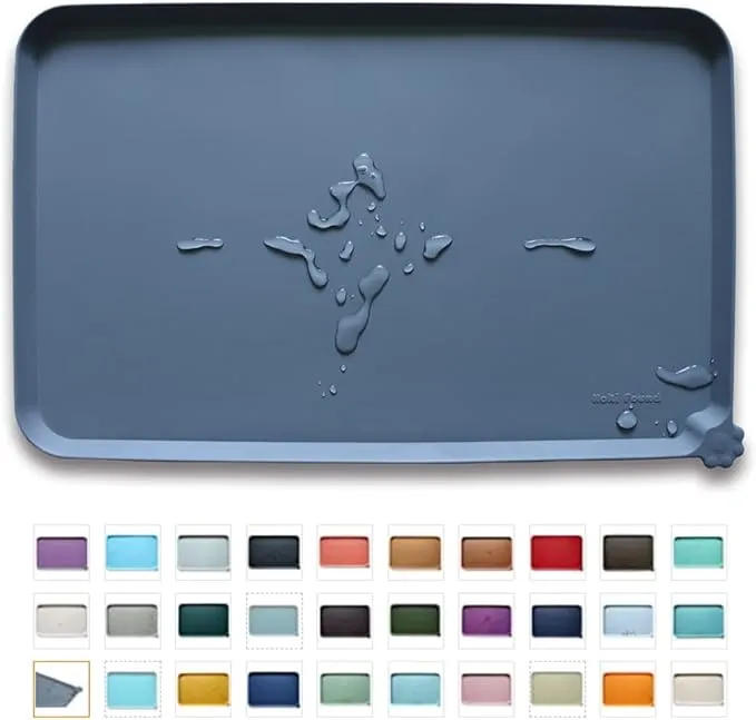 Hoki Found -Waterproof Pet Feeding Mats with High Lips - Multiple Size and Colors for Dogs, Cats & Others-G product image