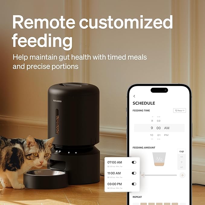 PETLIBRO Automatic Cat Feeder, 5G WiFi Automatic Dog Food Dispenser with Freshness Preservation, 5L Timed Pet Feeder with Low Food Sensor, Up to 10 Meals Per Day, Granary Black — image 2