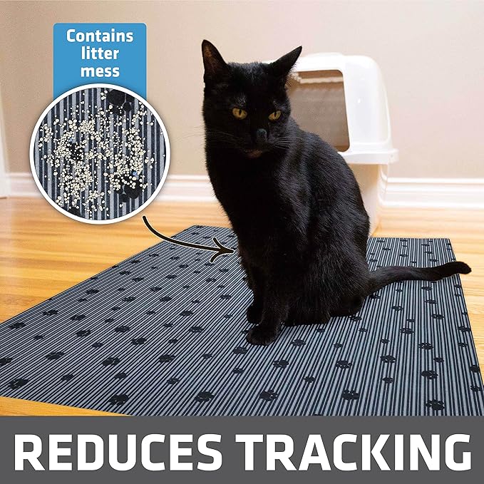 Drymate Cat Litter Box Mat, Litter Trapping Mat, Waterproof, Urine-Proof, Absorbent, Machine Washable, Soft on Paws, Contains Mess, Protects Floors, Kitten Supplies, Dark Grey, 28x36 XL — image 2