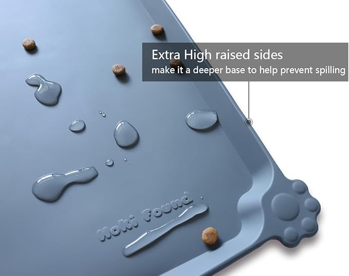 Hoki Found -Waterproof Pet Feeding Mats with High Lips - Multiple Size and Colors for Dogs, Cats & Others-G — image 2