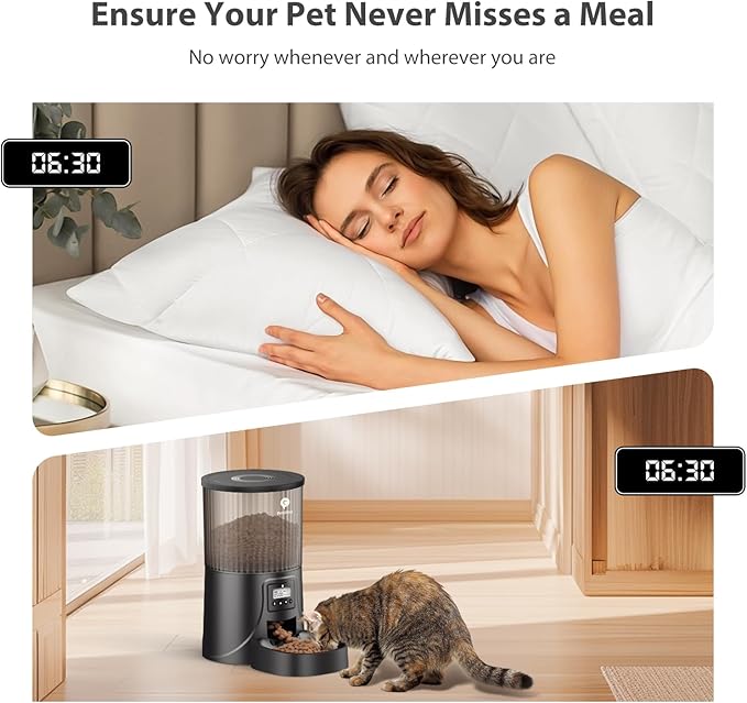 PETULTRA Automatic Cat Feeder: 4L Timed Cats Food Dispenser Programmable 1-6 Meal for Cat and Small Medium Dog- Auto Pet Feeder Easy to Set Up Dual Power Supply with Desiccant Bag| Detachable Washable — image 2
