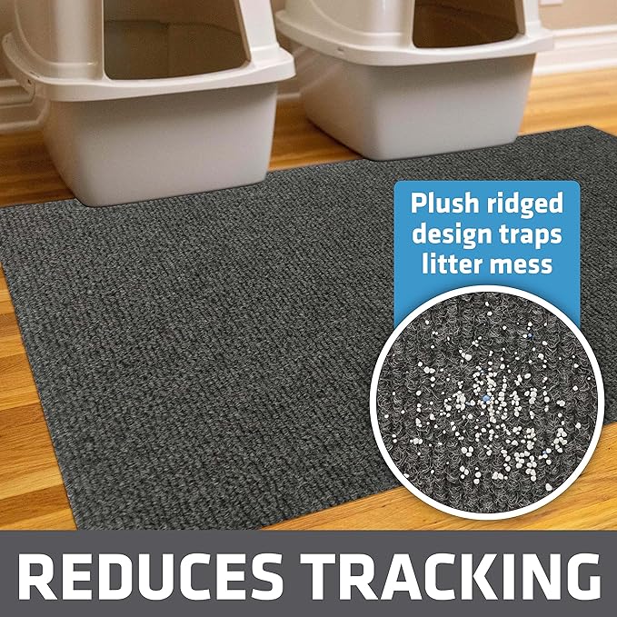 Drymate Cat Litter Box Mat, Litter Trapping Mat, Waterproof, Urine-Proof, Absorbent, Machine Washable, Soft on Paws, Contains Mess, Protects Floors, Kitten Supplies, Charcoal, 30x45 Jumbo XXL — image 2