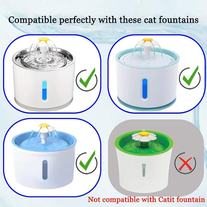 4/12/16 Pack Cat Water Fountain Filters, Cirfifth Triple Filtration System Pet Cat Fountain Filter Replacement for 84oz/2.5L Automatic Cat Fountain (12 Pack) — image 2