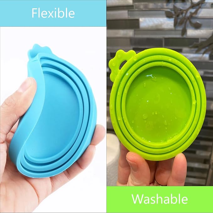 4 Pack Pet Food Can Cover Silicone Can Lids for Dog and Cat Food(Universal Size, One fit 3 Standard Size Food Cans) — image 2