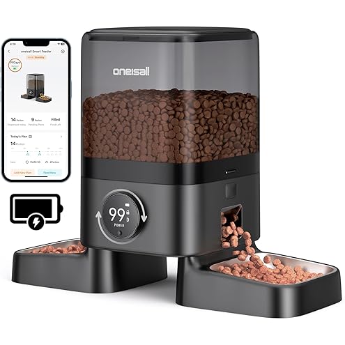 oneisall Automatic Cat Feeder for 2 Cats, 20 Cups/5L Automatic Cat Food Dispenser for Small Pets Indoor, Timed Cat Feeder for Dry Food — image 2