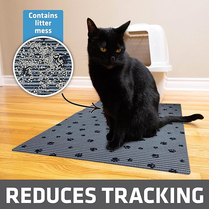 Drymate Cat Litter Box Mat, Litter Trapping Mat, Waterproof, Urine-Proof, Absorbent, Machine Washable, Soft on Paws, Contains Mess, Protects Floors, Kitten Supplies, Gray, 20x28 — image 2