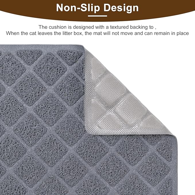 BOOMIBOO Cat Litter Mat Litter Box Mat，Litter Trapping Mat Premium Durable PVC Pad, 23 x 14 Inches, Easy to Clean，Non-Slip，Urine Waterproof — image 3