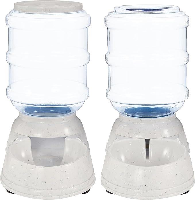 Amazon Basics Automatic Pet Water Dispenser and Gravity Food Feeder Set for Cat and Dog, Easy to Clean, 6-Pound Food Capacity, 1-Gallon, Small, Gray, Pack of 2 — image 3