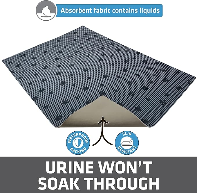 Drymate Cat Litter Box Mat, Litter Trapping Mat, Waterproof, Urine-Proof, Absorbent, Machine Washable, Soft on Paws, Contains Mess, Protects Floors, Kitten Supplies, Gray, 20x28 — image 3