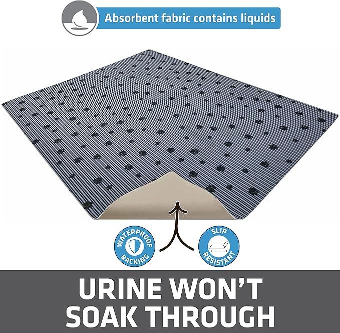 Drymate Cat Litter Box Mat, Litter Trapping Mat, Waterproof, Urine-Proof, Absorbent, Machine Washable, Soft on Paws, Contains Mess, Protects Floors, Kitten Supplies, Dark Grey, 28x36 XL — image 3