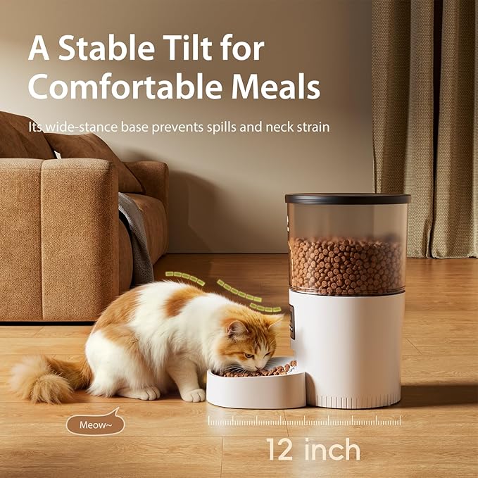 IMIPAW Automatic Cat Feeders, 3L Timed Cat Dry Food Dispenser with Desiccant Bags, Dual Power Supply, Programmable Portion Size, 6 Meals, 20 Portions Per Day, Auto Pet Feeder for Cats and Small Dogs — image 3