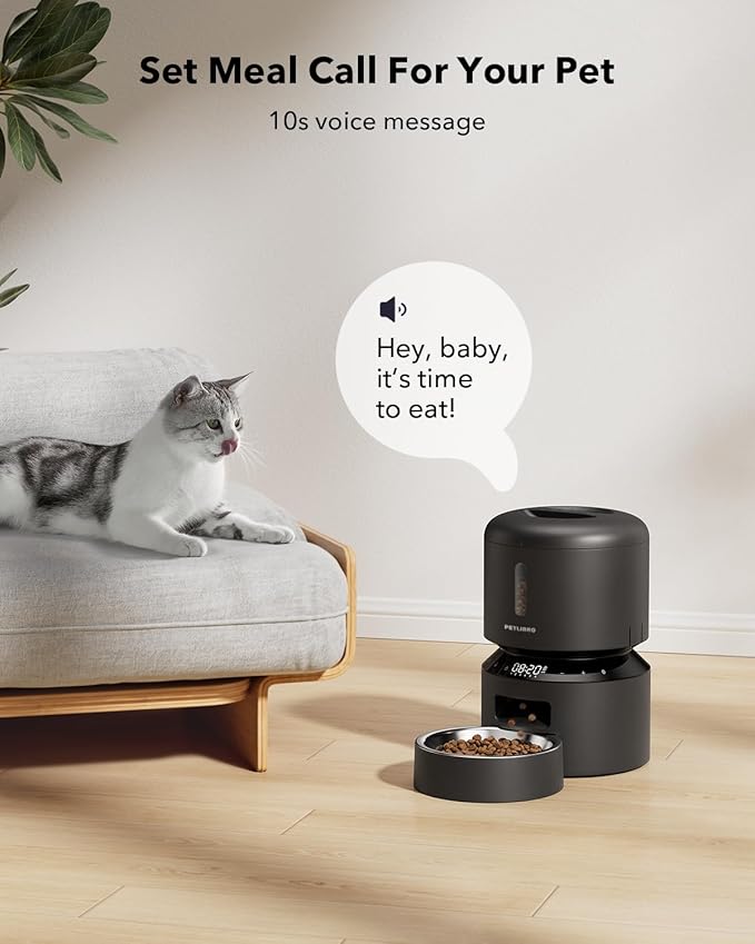 PETLIBRO Automatic Cat Feeder – 3L Programmable Pet Food Dispenser with Airtight Storage, Timed Portion Control, Voice Meal Call & Dual Power Supply, Clog-Free Healthy Feeding for Cats & Small Dogs — image 3