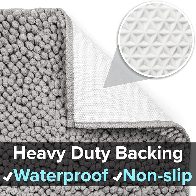 CatGuru Cat Litter Mat, Medium, Extra Large, XXL, Waterproof Litter Box Mat, Non Slip Kitty Litter Mat, Machine Washable Litter Trapping Mat, Soft Litter Tray, Cat Stuff (XL, Gray/Heavy-Duty) — image 3