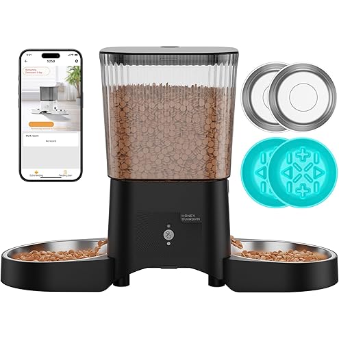 oneisall Automatic Cat Feeder for 2 Cats, 20 Cups/5L Automatic Cat Food Dispenser for Small Pets Indoor, Timed Cat Feeder for Dry Food — image 3