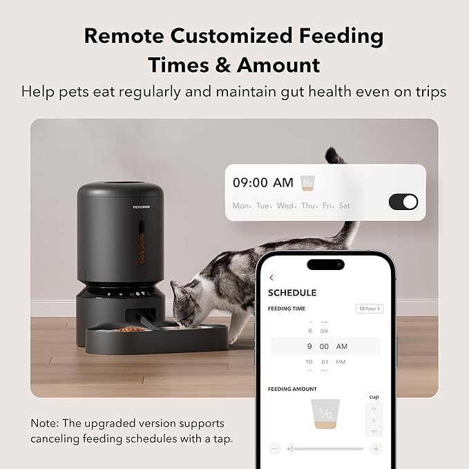 PETLIBRO Automatic Cat Feeder for 2 Cats, 5G&2.4G WiFi Pet Feeders, 5L Programmable Cat Food Dispenser with Airtight Lock-Fresh Technology, Dual Stainless Steel Bowls, Low Food Sensor — image 3