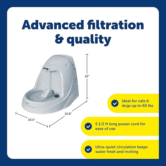 PetSafe Drinkwell Platinum Dog and Cat Water Fountain, Automatic Drinking Fountain for Pets, 168 Ounce,Grey — image 3