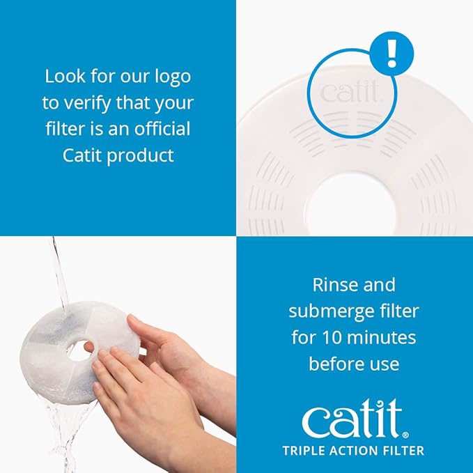 Catit Triple Action Replacement Original Water Fountain Filters, 5 Pack – Official Replacement Filters for Catit Cat Drinking Water Fountains — image 4