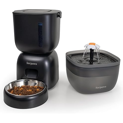 ZOMISIA Automatic Cat Feeder and Water Dispenser Set, 2 in 1 Gravity Cat Food Dispenser with 180 Degree Rotatable, Pet Self Feeding Large Capacity for Small Dogs Puppy Kitten, Black, 0.8 Gallon x 2 — image 4