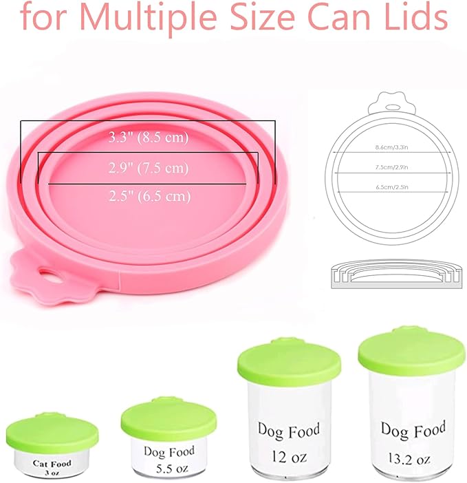 4 Pack Pet Food Can Cover Silicone Can Lids for Dog and Cat Food(Universal Size, One fit 3 Standard Size Food Cans) — image 4