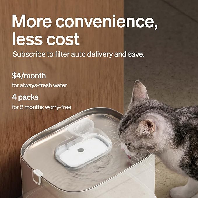 PETLIBRO 4 Packs Replacement Filters for Dockstream Cat Water Fountain PLWF105/PLWF115/PLWF005, 2 Months Set of Replacement Filters for Ultra Quiet Pet Water Fountain — image 4
