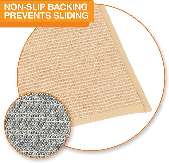 Neater Pets Jute Cat Litter Trapping Mat - Catches Spilled Litter Mess from Kitty Litter Box to Protect Floors, Soft on Cats Paws, Anti-Skid Backing, Easy to Clean, Beige, 24" x 36" — image 4