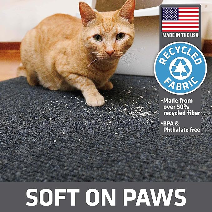 Drymate Cat Litter Box Mat, Litter Trapping Mat, Waterproof, Urine-Proof, Absorbent, Machine Washable, Soft on Paws, Contains Mess, Protects Floors, Kitten Supplies, Charcoal, 30x45 Jumbo XXL — image 4