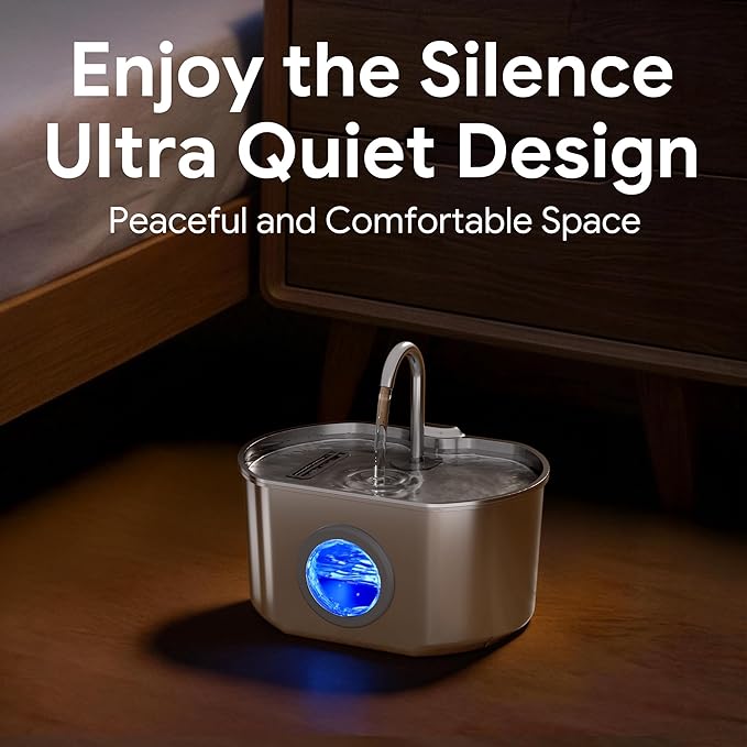 Cat Water Fountain Stainless Steel: 73oz/2.2L Cat Fountain for Drinking- Pet Water Fountain Inside - Automatic Dog Watering Dispenser Bowl - Pet Feeding & Watering Supplies — image 4