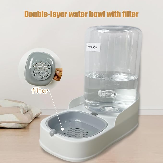Gravity cat Feeder by Petmagic is a 3.6L Large-Capacity cat Food and Water Bowl Set. This Two-piece Set is Suitable for pet Feeding, Including Small and Medium-Sized Dogs, Kittens. — image 4