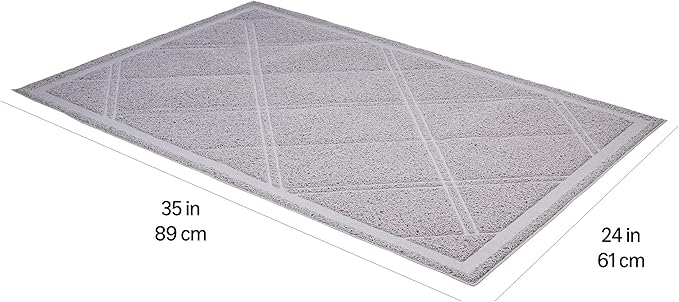 Amazon Basics Less-Mess Litter Trapping Cat Litter Box Mat, Soft on Kitty Paws, Waterproof, Scatter Control, 24" x 35", Grey — image 4